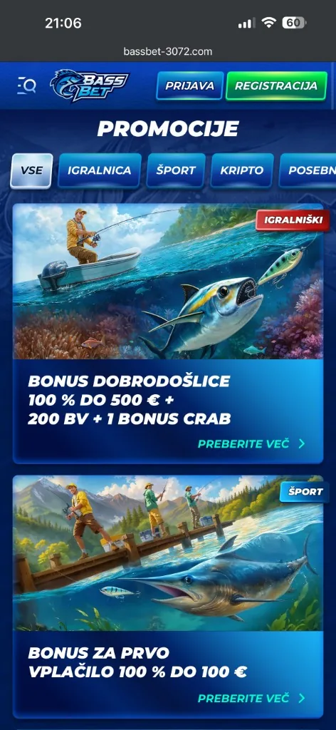 BassBet – promocije casino in šport