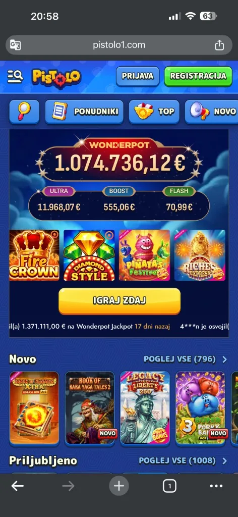 Pistolo – Wonderpot in izbira iger